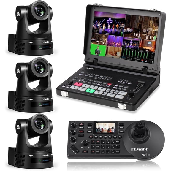 FoMaKo 4K 60fps NDI PTZ Camera, Supports NDI HX3 4K 60fps Output, 20x Optical Zoom, for Medical Training Live Streaming Including Live Surgery, Medical Seminars(K600NX3+M6+KC608 Pro)