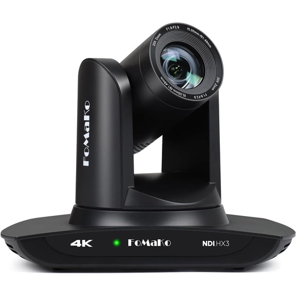 FoMaKo 4K HDMI PTZ Camera NDI HX3, AI Auto-Tracking Gen 3, 20X Optical Zoom, 3G-SDI IP USB3.0 LAN HDMI NDI PTZ Camera 4K for Church Worship Education Conferences, K20NS,Flat Black