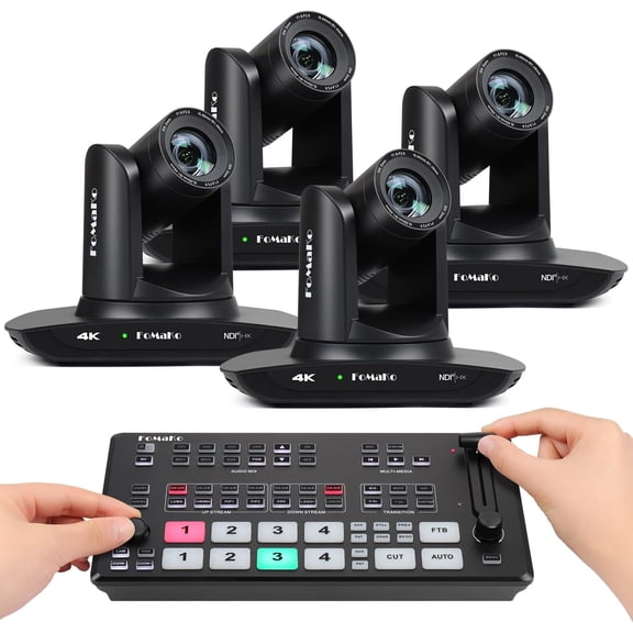 FoMaKo 4K NDI 20X Optical Zoom PTZ Camera HDMI, AI Auto-Tracking Gen 3, for Study Tours Live Event or Summer Camps Live Streaming and Production,NDI 6 & NDI HX3 Certified(K20UHX4+M2)