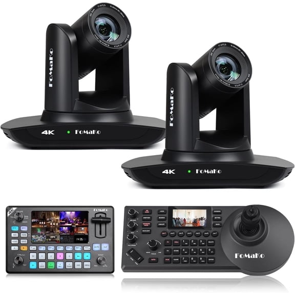 FoMaKo 4K PTZ Camera HDMI NDI 20X Live Streaming Camera Bundle(K20UHX2+KC602+KC608 Pro)