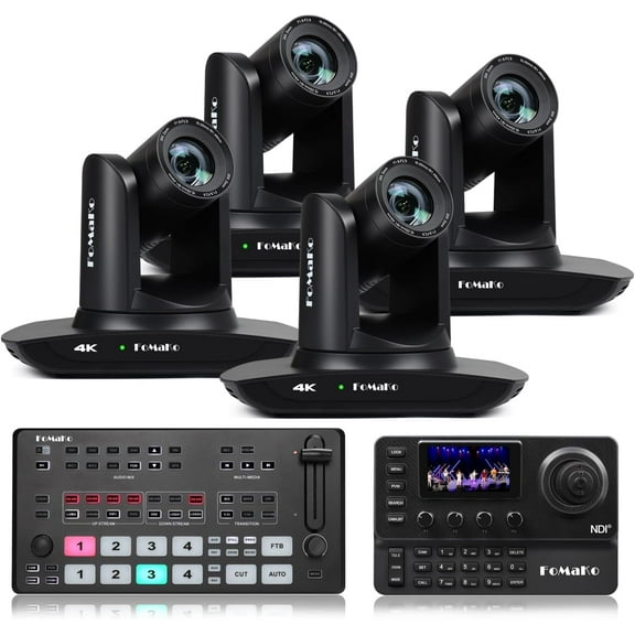 FoMaKo 4K PTZ Camera HDMI, AI Auto-Tracking, 20X Optical Zoom, for Professional News Studio and Concert livestreaming and Live Production.(K20UHX4+KC606N+M1)