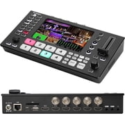 FoMaKo 4K SDI HDMI Video Mixer Switcher, 5.5 Inch FHD LCD Screen, 5-channel HDMI live Streaming Switcher, 4K 60FPS Input, 1080p 60FPS Output,Support PTZ Controller, SDI+HDMI Video Switcher,M4