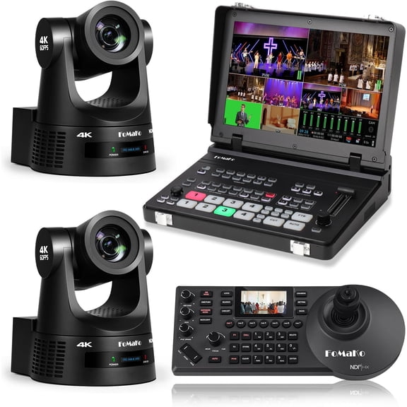 FoMaKo 60fps 4K NDI PTZ Camera 30x, Supports NDI HX3 4K 60fps Output, 30x Optical Zoom,for Products and Brand Promotion and Launching Live Streaming(K630NX2+M5+KC608 Pro)