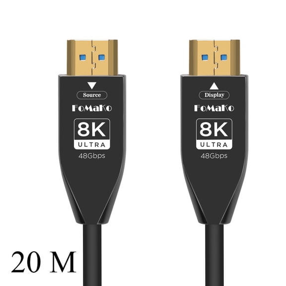 FoMaKo 8K 4K Full Fiber Optic HDMI Cable 65.62 FT 20 Meter, Ultra High Speed 48Gbps,UHD HDTV 2.1, Support 8K@60Hz 4K@120Hz, Dynamic HDR, eARC, Active Optical Cable (AOC), FMKH105