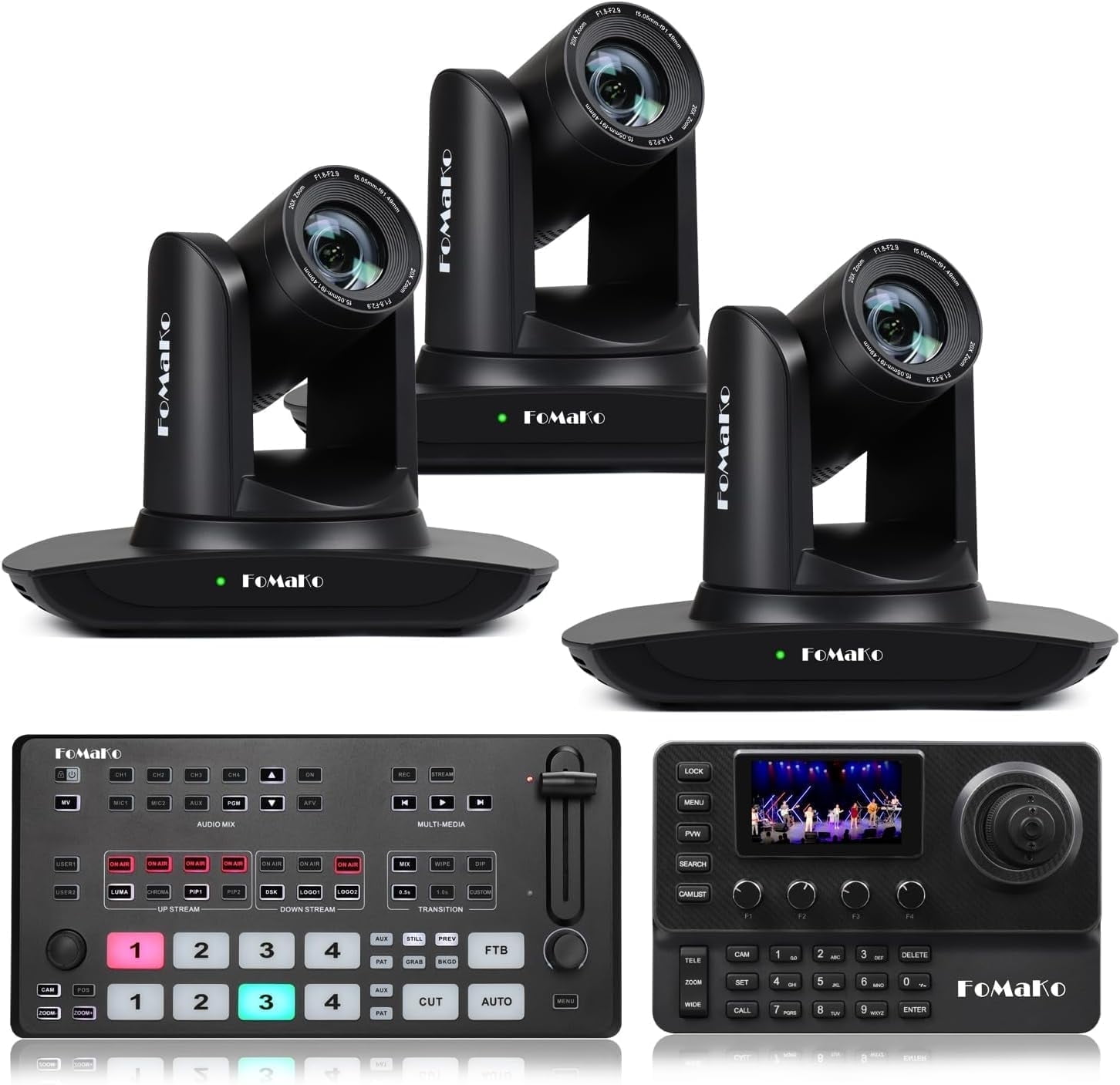 FoMaKo AI Auto Tracking HDMI PTZ Camera, 20x Optical Zoom(3pcs), KC606 ...