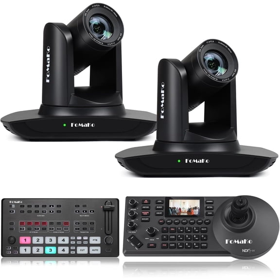 FoMaKo AI Auto Tracking HDMI PTZ Camera, 20x Optical Zoom, for Hospital Surgery or Professional Skill Teaching Live Demonstration or Live Streaming (FMK12UH Pro(20x)-B X2+KC608 Pro+M1)