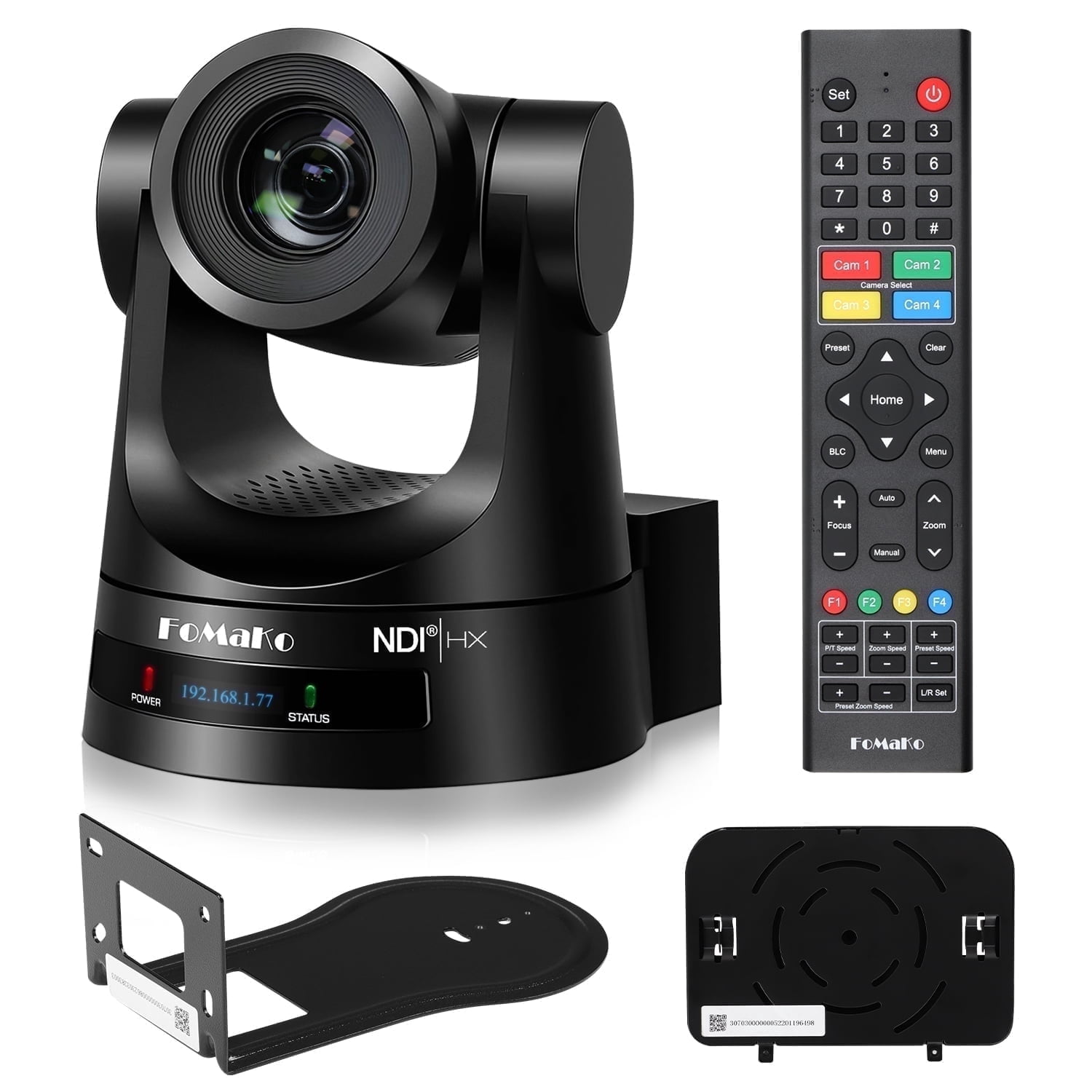 FoMaKo AI Auto Tracking Ndi 6 & Ndi HX3 Camera 20X Optical Zoom Ndi PTZ Camera HDMI 3G-Sdi IP Live Streaming PTZ Camera PoE 1080P 60FPS (KN20A Pro Black)
