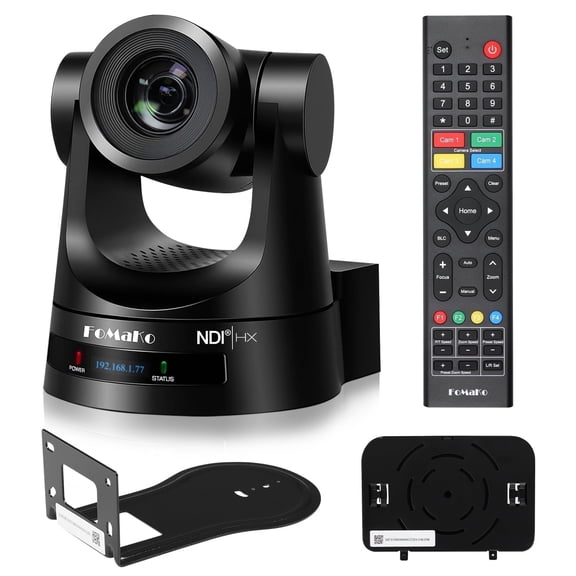 FoMaKo AI Auto Tracking NDI 6 & NDI HX3 Camera 20X Optical Zoom NDI PTZ Camera HDMI 3G-SDI IP Live Streaming PTZ Camera PoE 1080P 60FPS (KN20A Pro Black)