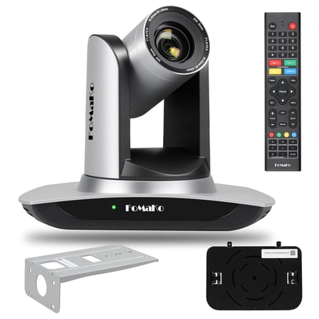 FoMaKo Camera FMK12UH Pro 1080p60 20x Optical Zoom Video Web Camera, Silver