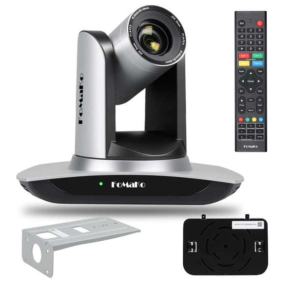 FoMaKo Camera FMK12UH Pro 1080p60 20x Optical Zoom Video Web Camera, Silver