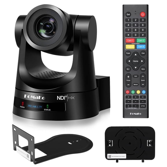 FoMaKo KN20A Pro 20x Optical Zoom NDI PTZ Camera, AI Auto-Tracking, 1080P60 H.265, 1/2.8-inch CMOS F1.8-F2.9, NDI|HX3, HDMI, 3G-SDI, USB 3.0, PoE, 255 Presets (Black)