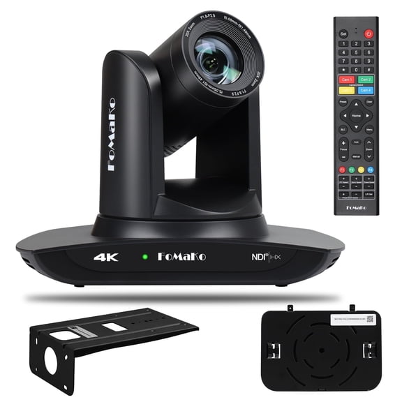 FoMaKo NDI 4K PTZ Camera HDMI AI Auto-Tracking 4K NDI PTZ Camera 4K 20X Optical Zoom, USB3.0 LAN HDMI PTZ Camera 4K for Church Worship Education Conference Events, K20UH NDI 4K PTZ Camera