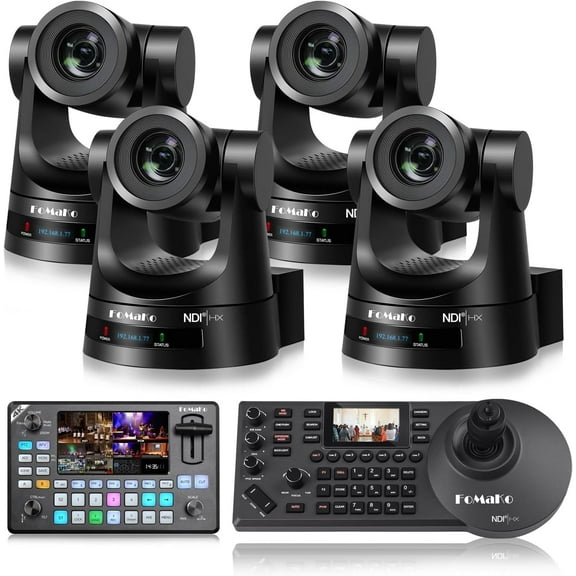 FoMaKo 1080P 30X NDI PTZ Camera Bundle (BN302 + KC602 + KN30A x2)