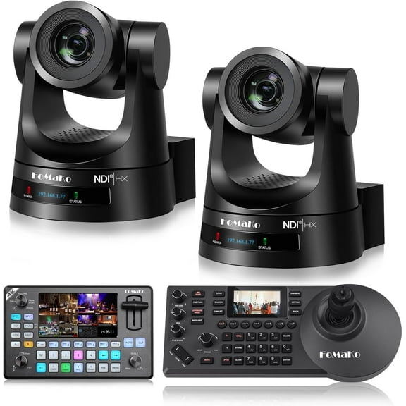 FoMaKo NDI Camera 30X Optical Zoom NDI PTZ Camera HDMI, for Real-time Collaboration of Video Conferencing and Remote Monitoring Live Streaming. (BN302 + KC602)