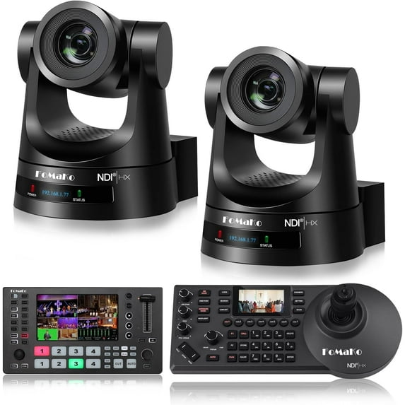 FoMaKo 1080P 30X NDI PTZ Camera Bundle (KN30A x2 +M3+KC608 Pro)