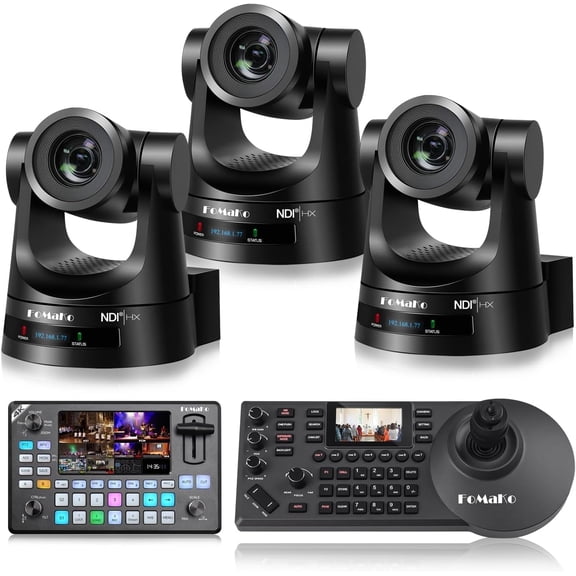 FoMaKo NDI Camera 30X Optical Zoom NDI PTZ Camera HDMI,for Education and Training Live Steaming Including Online Education Courses and Virtual Simulation Training (BN302 + KC602 + KN30A)
