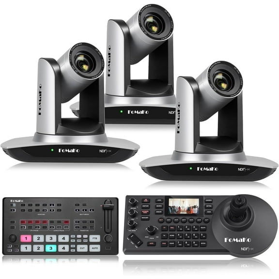 FoMaKo NDI Camera AI Auto Tracking HDMI PTZ Camera, 30x Optical Zoom, for Mind and Body Sports Including Chess,Go and Bridge comprtions Live Streaming and Live Production (FMK30UH NDI X3+KC608N+M1)