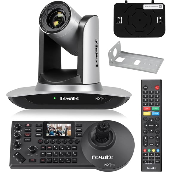 FoMaKo NDI Camera AI Auto Tracking HDMI PTZ Camera 30x Optical Zoom, for Sports Events Including Football, Basketball, and Other Ball Games Live Streaming (FMK30UH NDI+KC608)