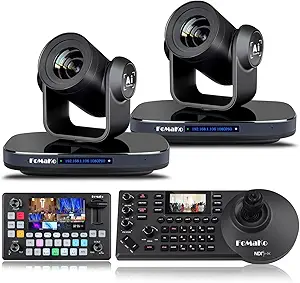 FoMaKo HDMI 1080P60 AI Auto-Tracking 20X video Camera Bundle ( K20x2+ KC608+KC601)