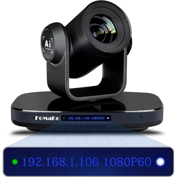 FoMaKo PTZ Camera HDMI 1080P60 AI Auto-Tracking PTZ Camera 20X Optical Zoom, USB3.0 Type-C 3G-SDI HDMI PTZ Camera for Church Worship Education Conference Events, K20