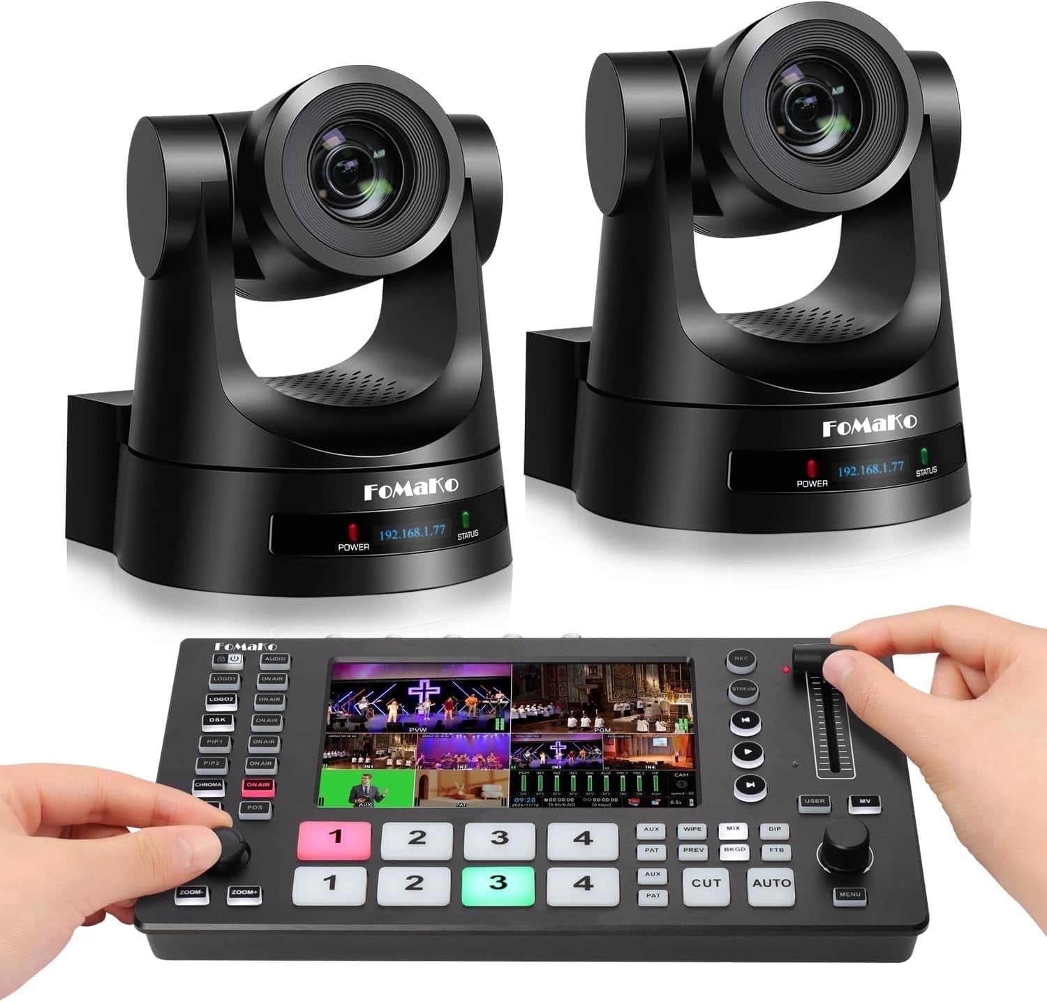 FoMaKo 20x ptz camera Bundle black(FMK20SDI x2+M4) - Walmart.com