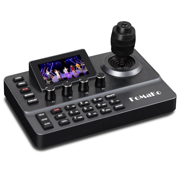FoMaKo PTZ Controller PoE 3" LCD Screen Preview, 4D Joystick PTZ Camera Controller for Church Live Service Education, Visca PELCO D/P RS232 RS485 (No NDI License) KC606
