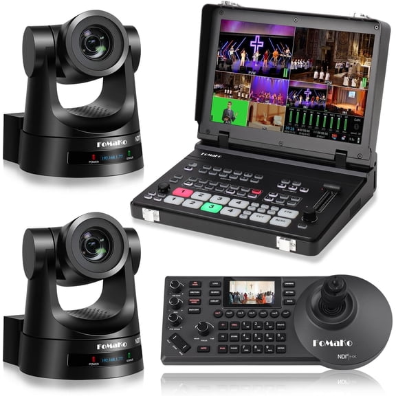 FoMaKo 1080P 20x Ndi Camera Bundle Black (KN20AX2+M6+KC608N)