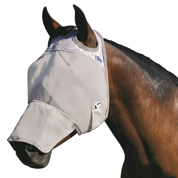 Cool Cashel Crusader Sun Fly Mask: Ultimate UV & Fly Protection for Horses Foal/Mini / Long Nose / No Ears | Gray