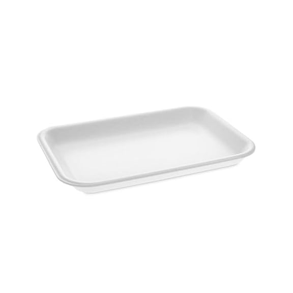 Foam 2 Supermarket Tray White, 8.25" Length x 5.75" Width | 500/Case