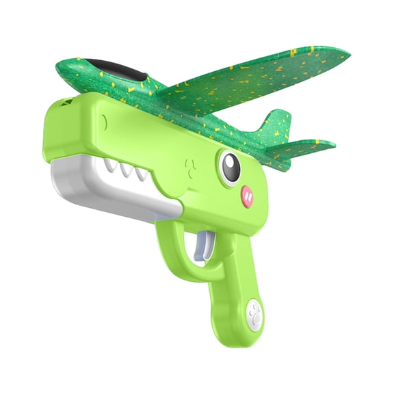 Foam Airplane Launcher gadget, Cute Dinosaur Glider Plane Flying gadgets - Outdoor Flying Catapult gadget - Fun Birthday Gifts, Easy to Launch Foam Aircraft (Green)
