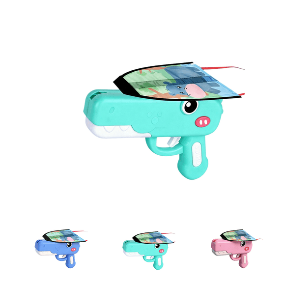 Foam Airplanes for Kids, Dinosaur Kite Ejection Gun, Catapult Plane, Cool Outdoor Play Toys, Easter Gifts for 4 Year Old Boys Green