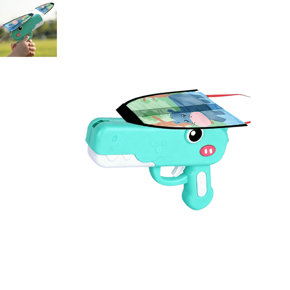 Foam Airplanes for Kids, Dinosaur Kite Launcher, Airplane Launcher Toy, Cool Toys, Easter Gifts for 4 Year Old Boys & Girls Green