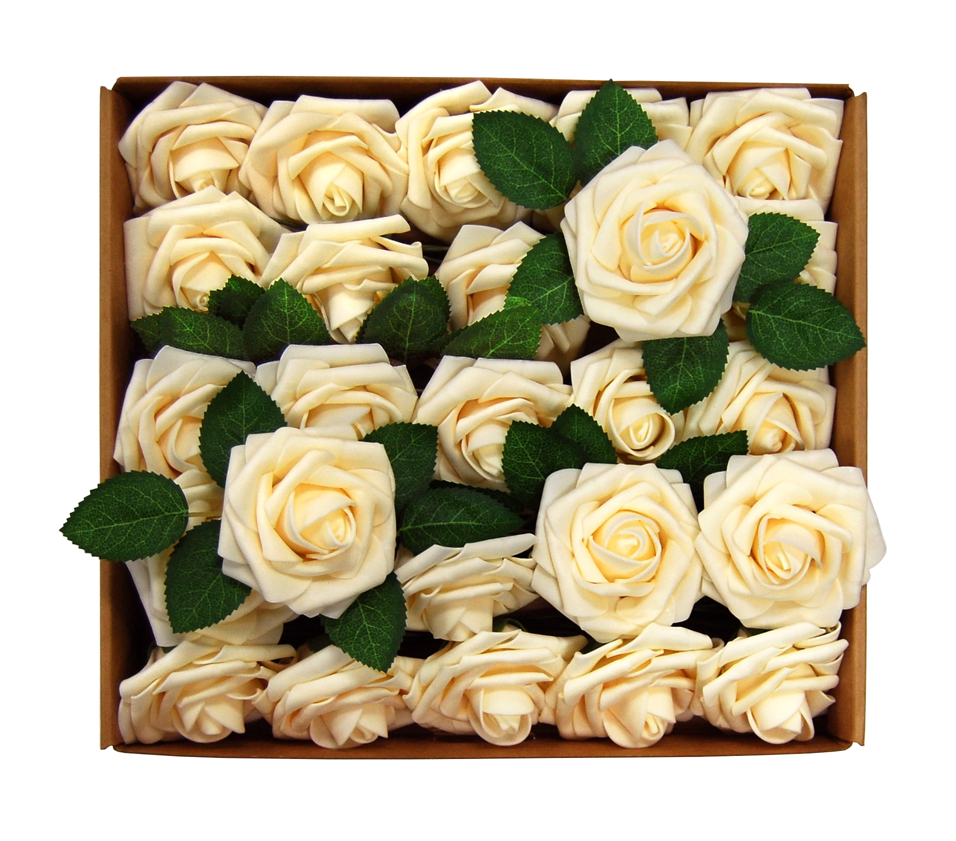 Foam Artificial Rose Flower Head With Stems Wedding Bride Bouquet Home ...