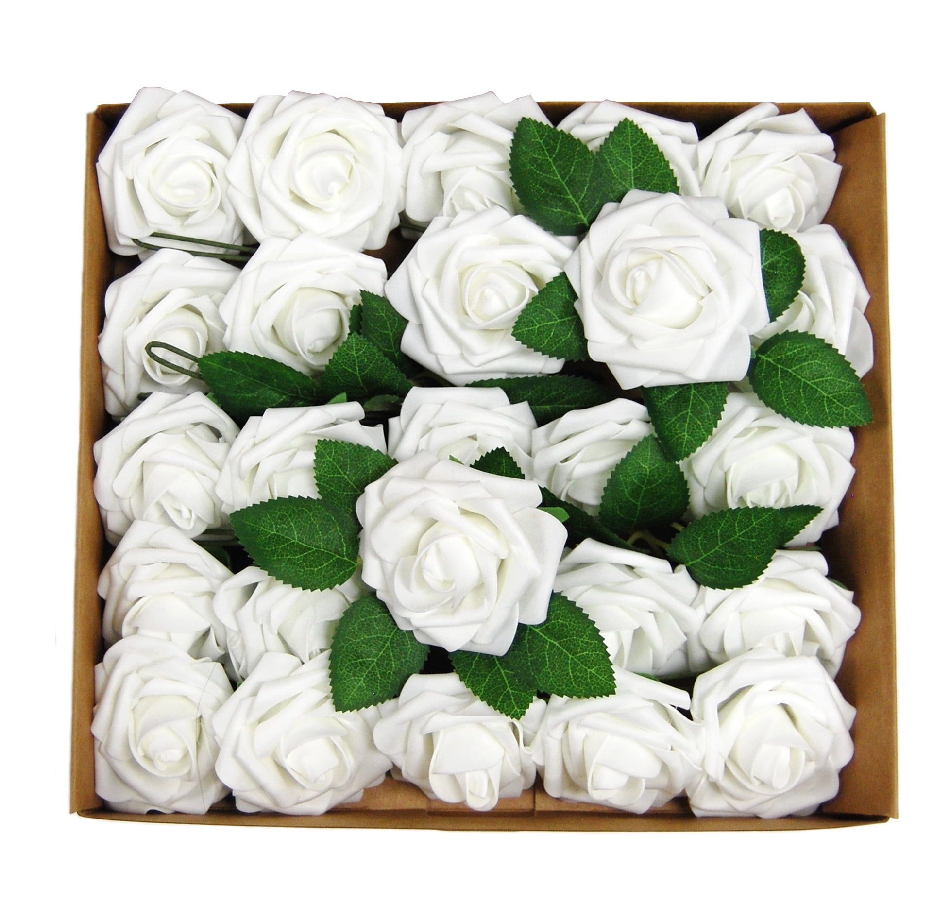 50-Pack Silver Rose Flower Heads for DIY Crafts, Artificial Stemless Roses for Wedding Decorations (3 Inches)
