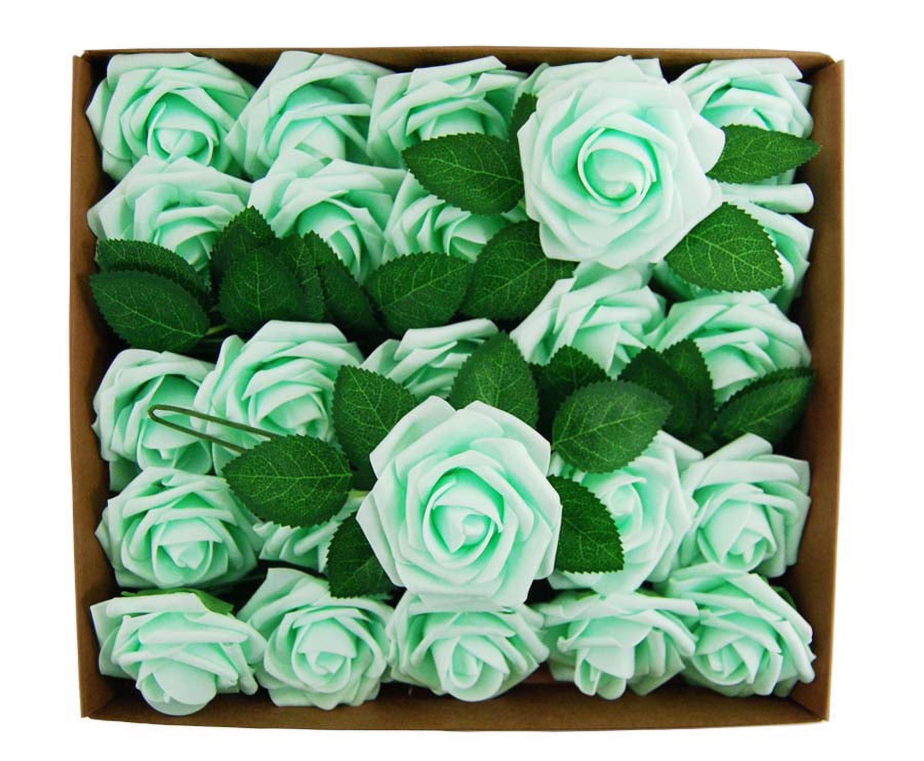 Foam Artificial Rose Flower Head With Stems Wedding Bride Bouquet Home ...