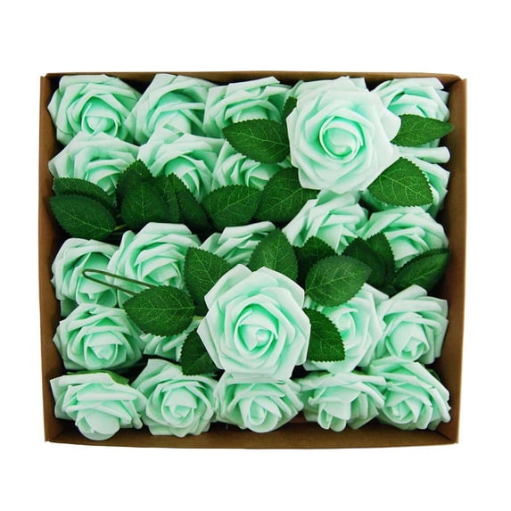 Foam Artificial Rose Flower Head With Stems Wedding Bride Bouquet Home ...