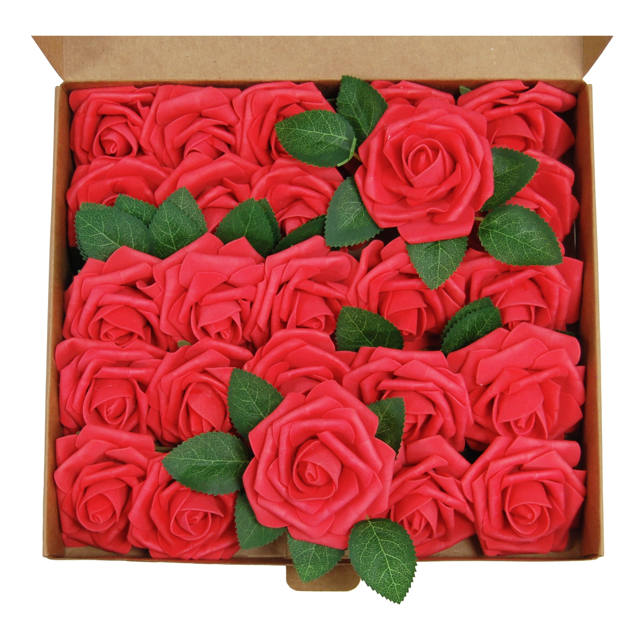 Foam Artificial Rose Flower Head With Stems Wedding Bride Bouquet Home ...