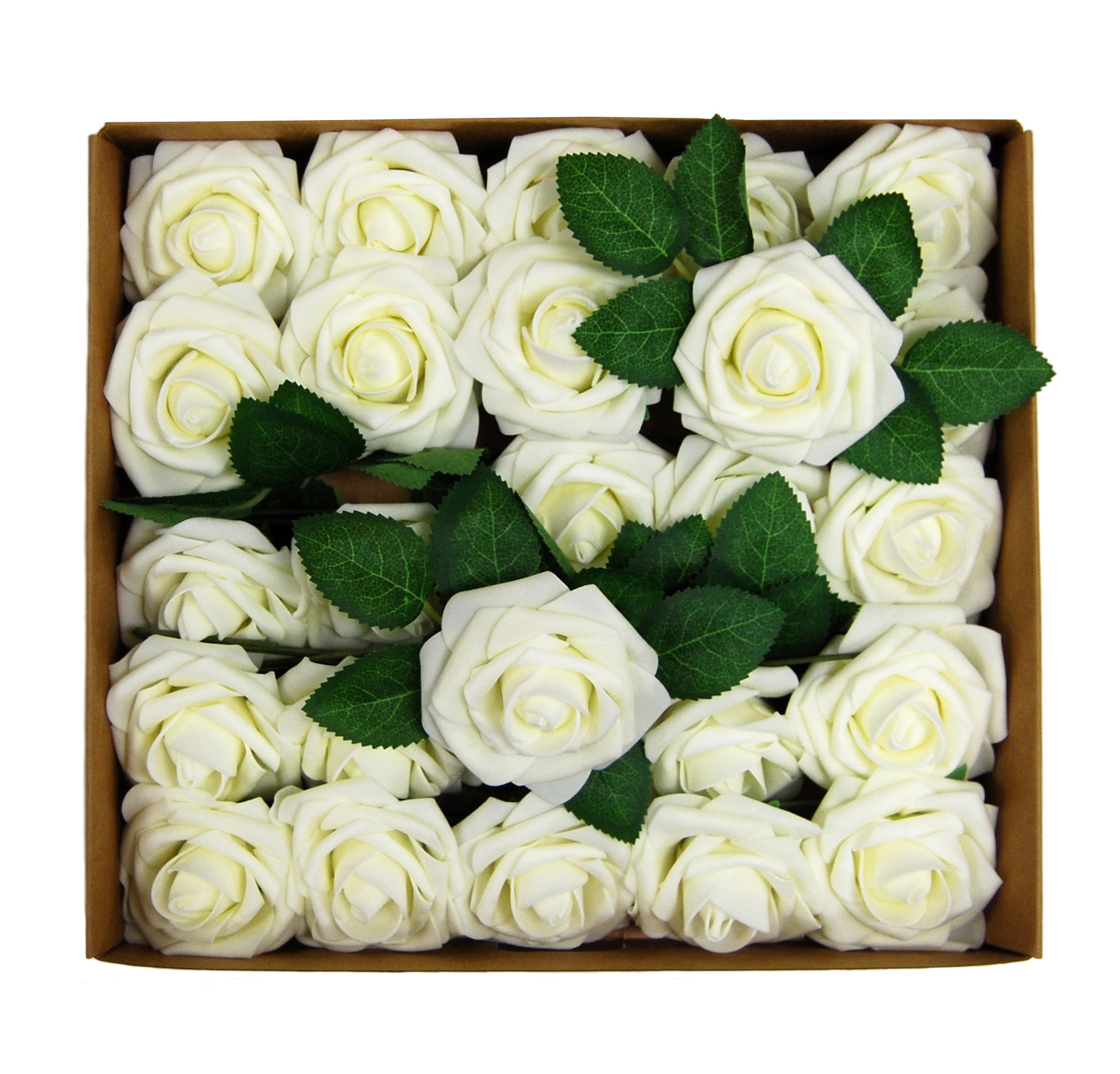 Foam Artificial Rose Flower Head With Stems Wedding Bride Bouquet Home ...