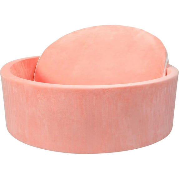 Foam Baby Ball Pit, 35.4"x 11.8" Ball Pits for Toddlers, Soft Round Kiddie Playpen Ball Pool for Kids with Soft Memory Sponge, Ideal Gift for Babies Indoor and Outdoor Game,Pink(Balls not Included)