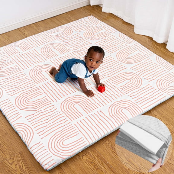 Zenkitch Baby Play Mat,Removable Washable Cover,50" × 50" ,Soft and Non-Slip for Infants and Toddlers, Suitable for Playpen and Floors