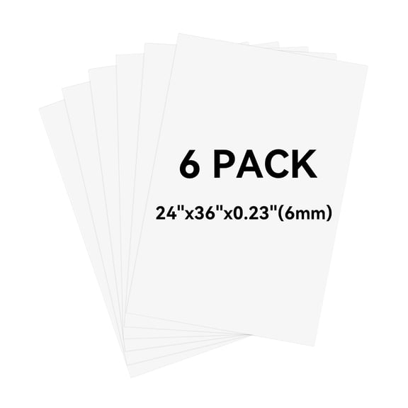Foam Backing Boards 6pack White 24"x36" 0.23" Thick Craft Display Projects