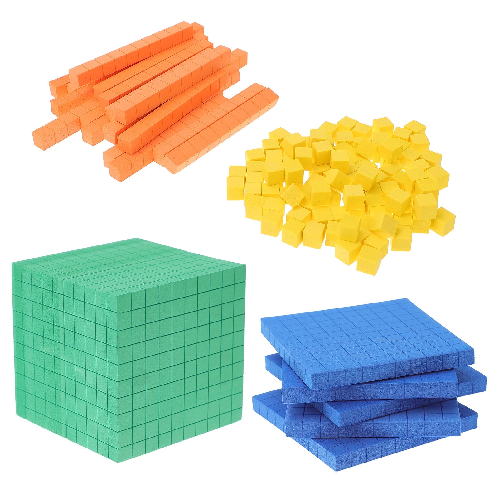 Foam Base Ten Blocks for Math Place Value Manipulative Counting Cubes ...
