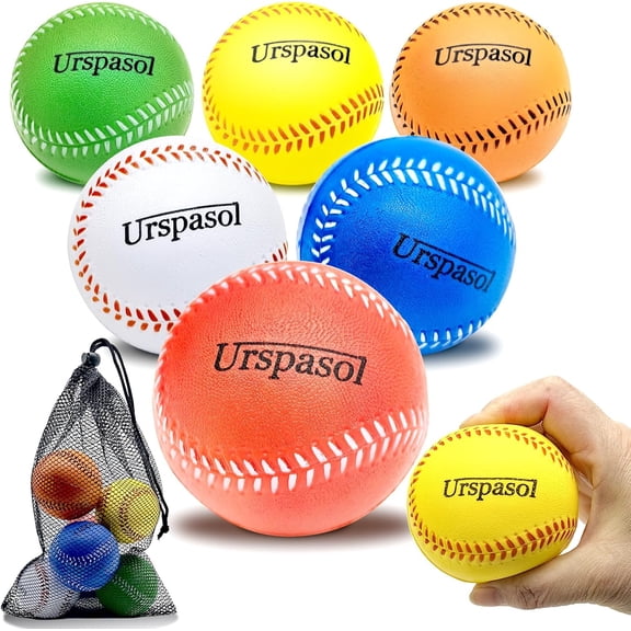 Foam Baseballs Soft Baseball Multi-Color Foam Ball for Kids with Carrying Bag 9 inch Practice Baseballs Tballs Safe for Throwing, Catching,Fielding,Pitching and Batting Practice