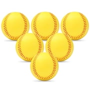 Xueyu Foam Baseballs 6 Pack, Soft Baseballs for Practice, Training Ball for Hitting and Indoor or Outdoor Play, Baseball Gifts for Boys and Girls, White and Yellow