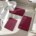 thumbnail image 1 of Foam Bath Mat 3-Piece Set Soft Non-Slip Bathroom Rugs with Water Absorption, Machine Washable Toilet and Shower Mats for Home, 1 of 7