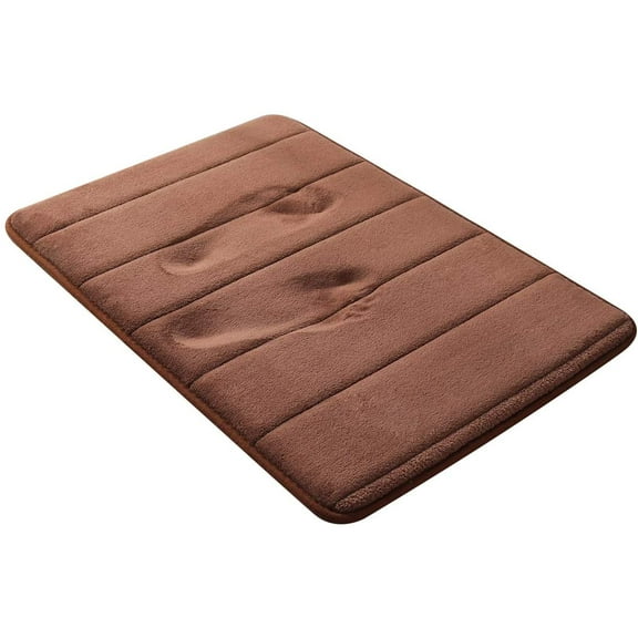 Foam Bath Mat Rug 24 x 17 Inches Comfortable Soft, Super Water Absorption Machine Wash Non-Slip Thick Easier to Dry for Bathroom Floor Rugs, Khaki