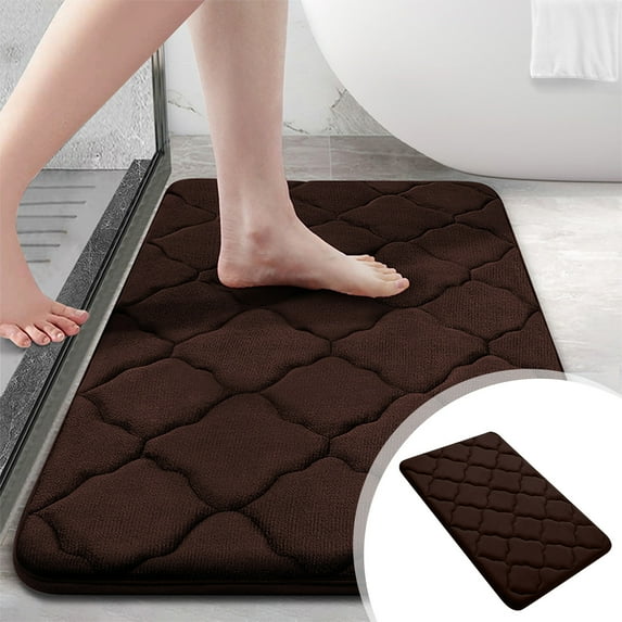 Foam Bath Mat Rug, Soft Non Slip And Absorbent Bathroom Rug, Machine Wash Dry Comfortable Thick Bath Rug Carpet, Stylish Versatile For Bathroom Floor Tub And Shower