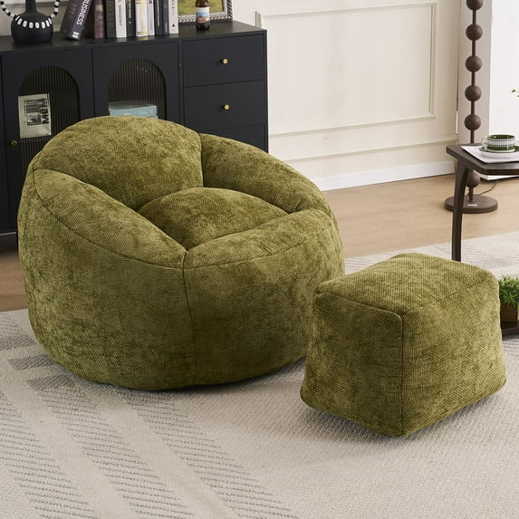 Foam Bean Bag Chairs for Adults/Teens with Filling,Bean Bag Lazy Sofa with Ultra Soft Chenille Cover, Bean Bag