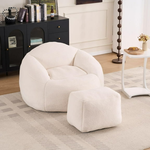 Foam Bean Bag Chairs for Adults/Teens with Filling,Bean Bag Lazy Sofa with Ultra Soft Chenille Cover, Bean Bag