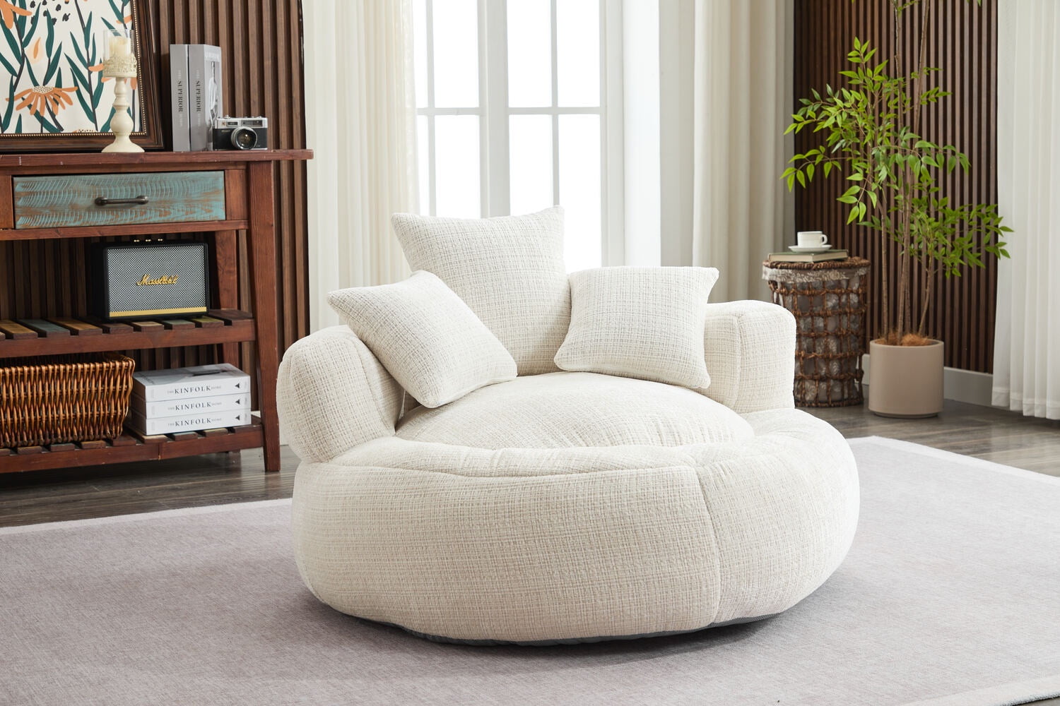 Bean Bag Chairs for Adults with Filler, 41" Memory Foam Bean Bag Sofa
